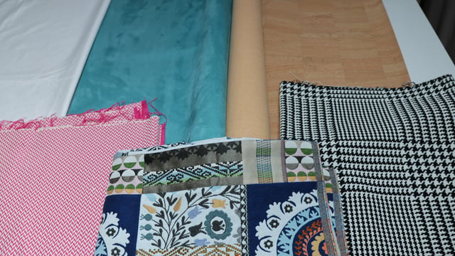 Matériaux : liège, jacquard et suédine