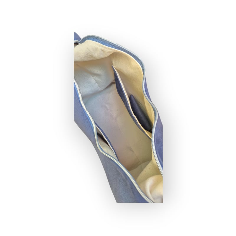Sac Hobo artisanal en suédine bleu 5